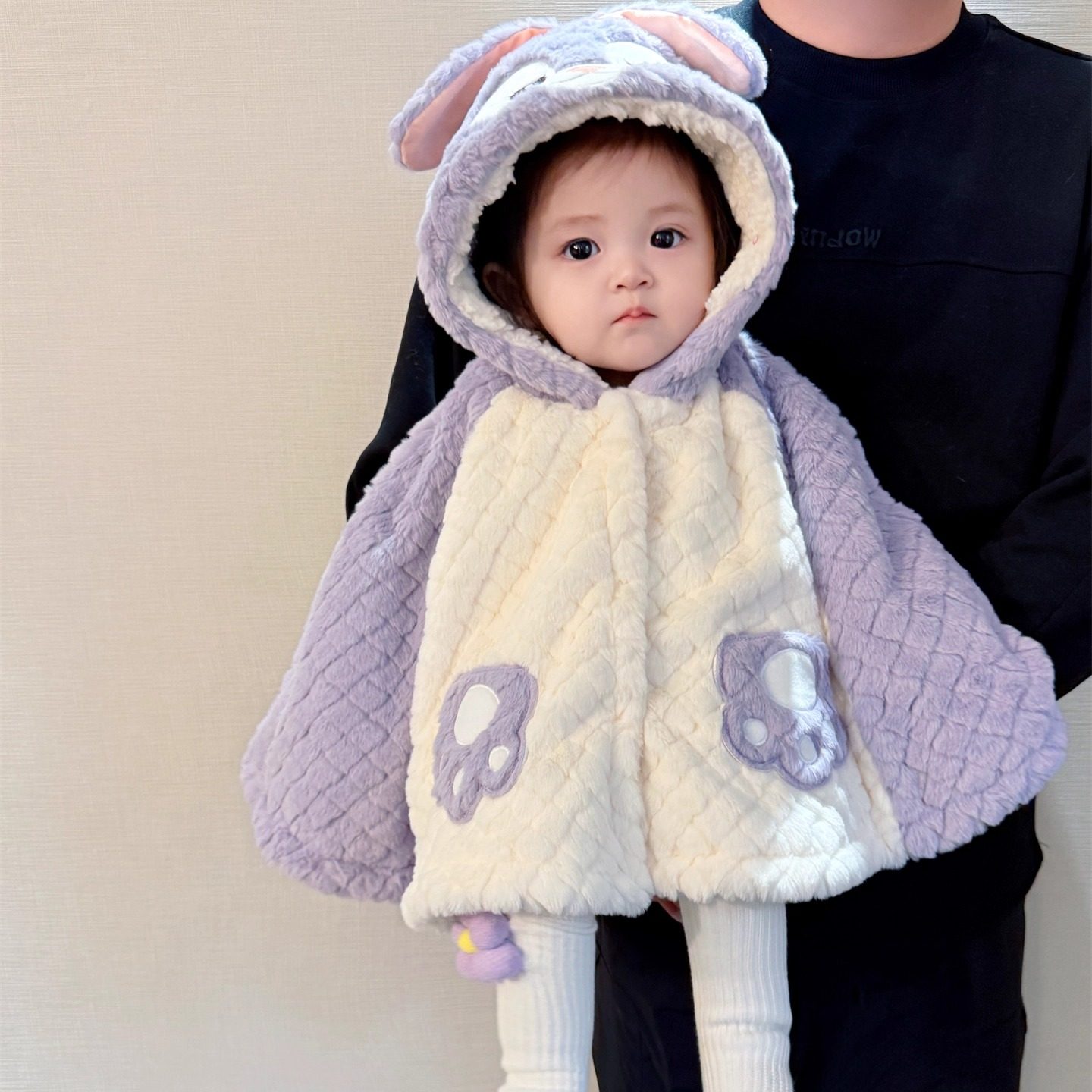 女宝宝外出服冬季加绒加厚连帽外套婴幼儿保暖斗篷百天挡风披肩冬,淘宝优惠券,粉丝福利购,淘宝优惠卷