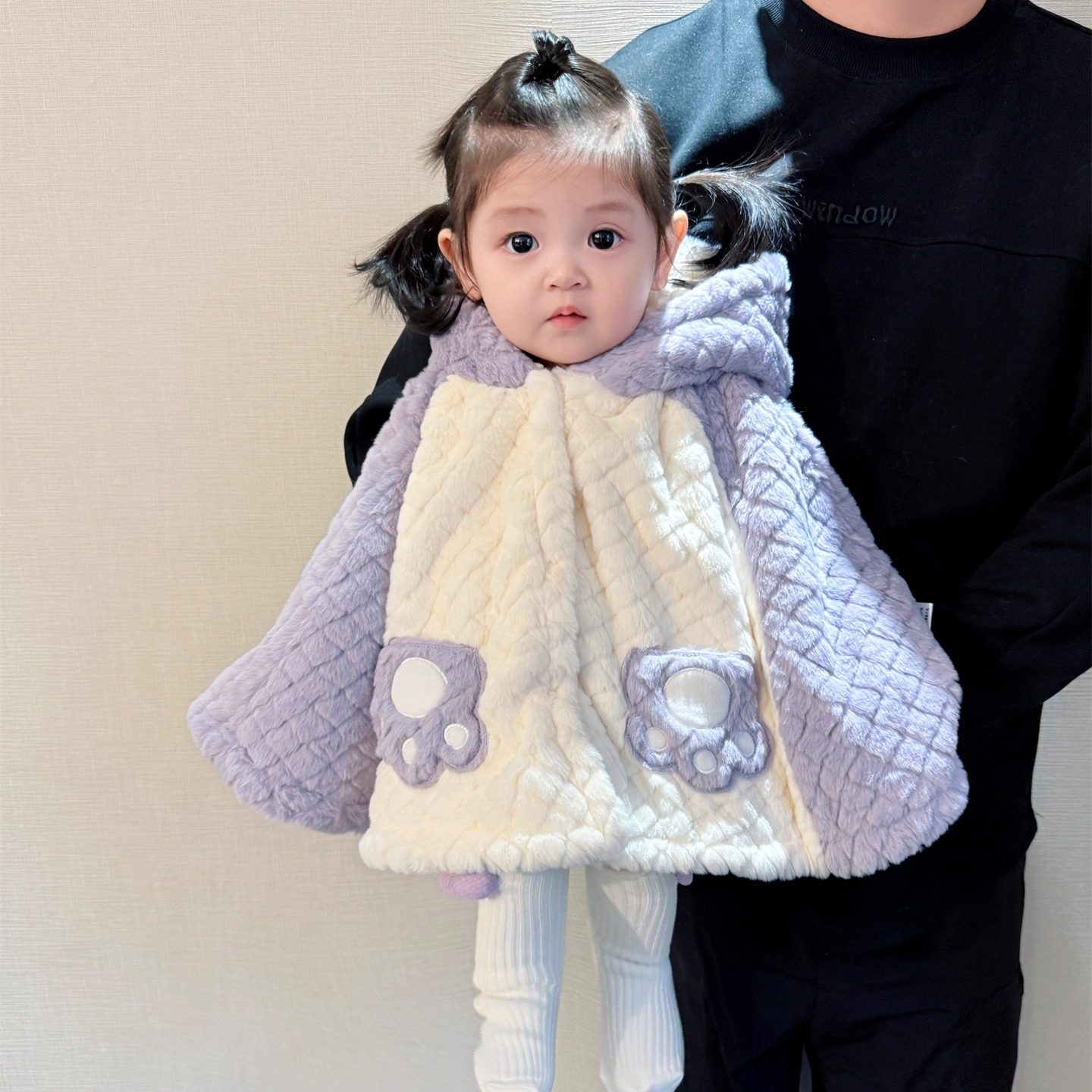 女宝宝外出服冬季加绒加厚连帽外套婴幼儿保暖斗篷百天挡风披肩冬,淘宝优惠券,粉丝福利购,淘宝优惠卷