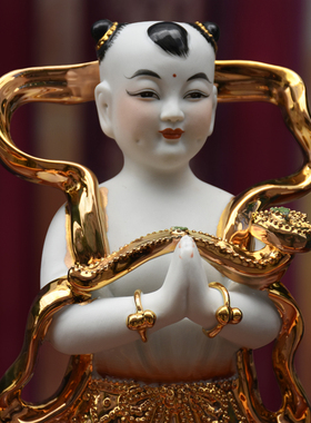 金童玉女佛像供奉乔迁结婚礼品