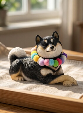 【JXK官方店】卧姿柴犬模型装饰