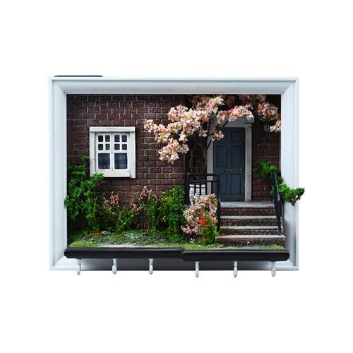 非现货JXK&Home艺术浮雕画框光感夜灯小屋微缩场景模型树脂工艺品 - 图3