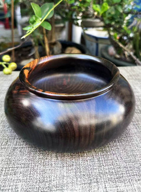 大红酸枝整木水盂交趾黄檀聚宝盆笔筒红木摆件工艺礼品收藏实拍
