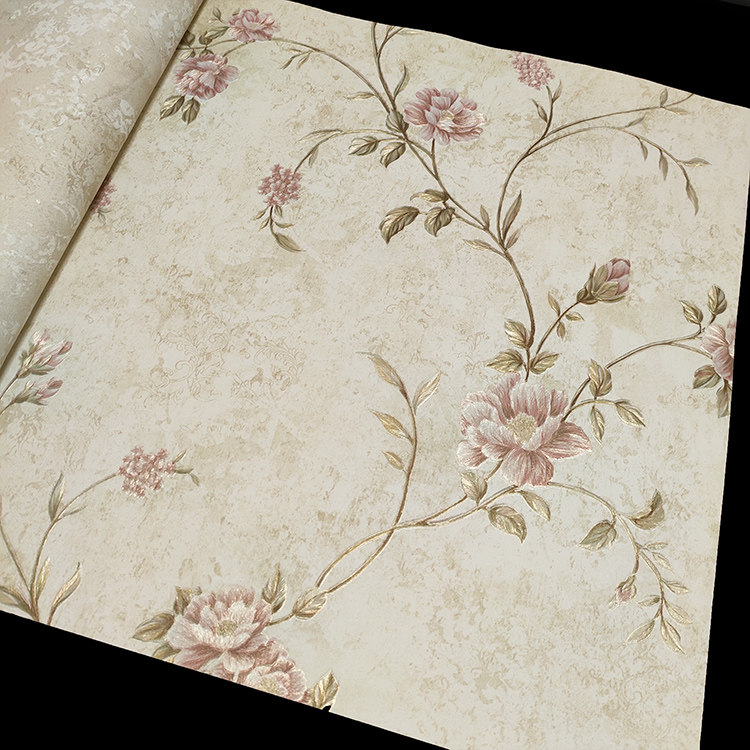 温馨美式乡村客厅卧室沙发床头电视背景墙米黄色田园碎花墙纸全屋,淘宝优惠券,粉丝福利购,淘宝优惠卷