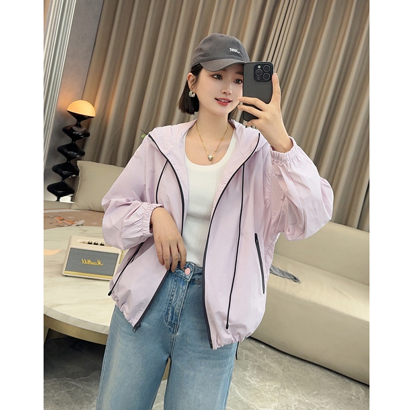 MISS RUILI 定制 春季韩版糖果色休闲宽松帽冲锋衣外套女F0187 - 图2