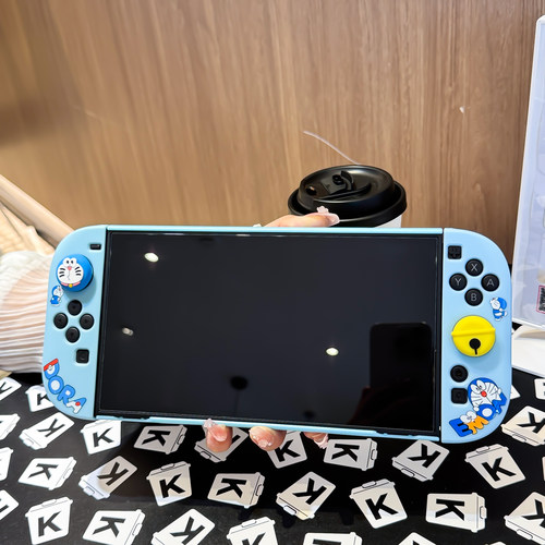 新款任天堂switch2代保护壳硅胶软手柄硬主机套可插入底座套卡通 - 图0
