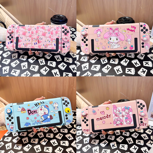 任天堂switch2代卡通保护壳软硅胶手柄新ns2可插入底座电视盒充电 - 图0