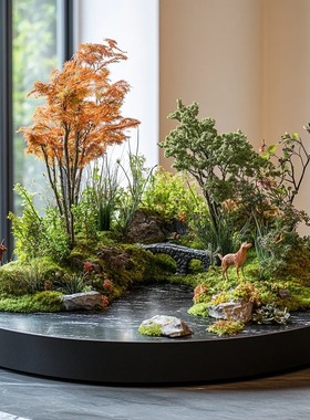 私人定制阳台庭院鱼池假山流水绿植园林造景建造设计