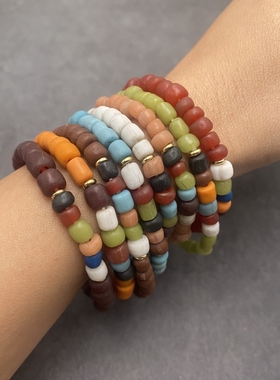 非洲贸易珠 小米琉璃珠混色手串链 夏天百搭饰品配饰 文玩diy散珠