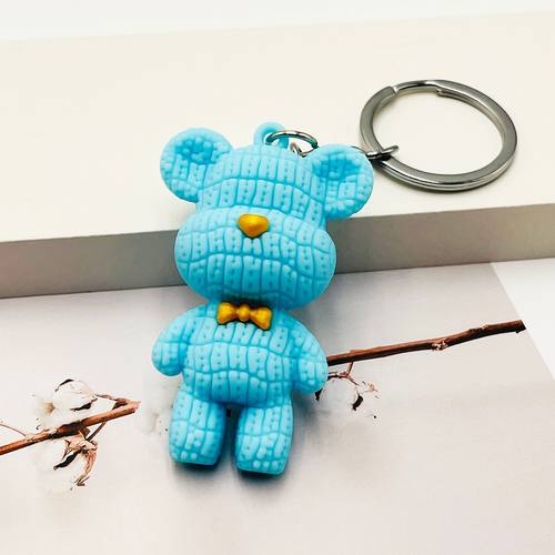 小号毛线熊暴力熊钥匙扣男女生包包挂件立体公仔潮流礼品赠品玩具 - 图1