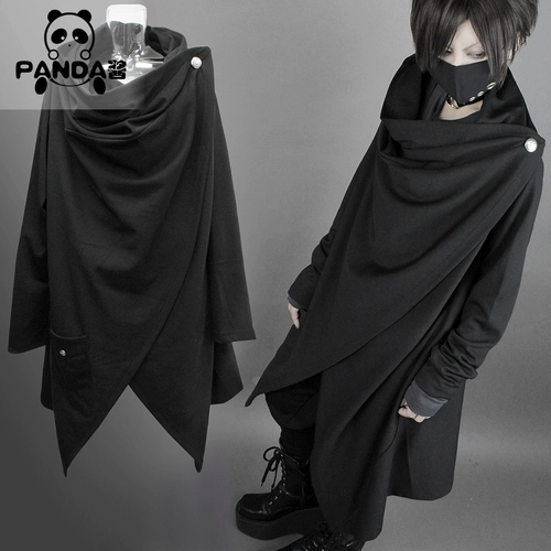 Японская черная куртка, плащ подходит для мужчин и женщин, в стиле панк