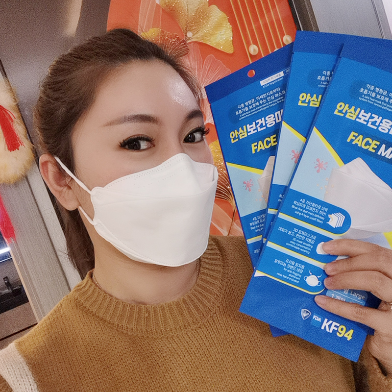 facemask韩国KF94口罩面罩3D立体4层防护成人独立装 - 图0