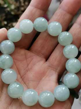 A货翡翠糯冰晴底手串手链