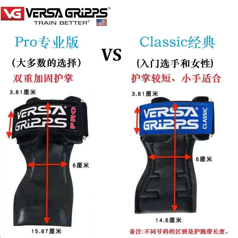 美国VERSA GRIPPS PRO健身护腕护掌VG硬拉助力带引体向上划船大神-图1