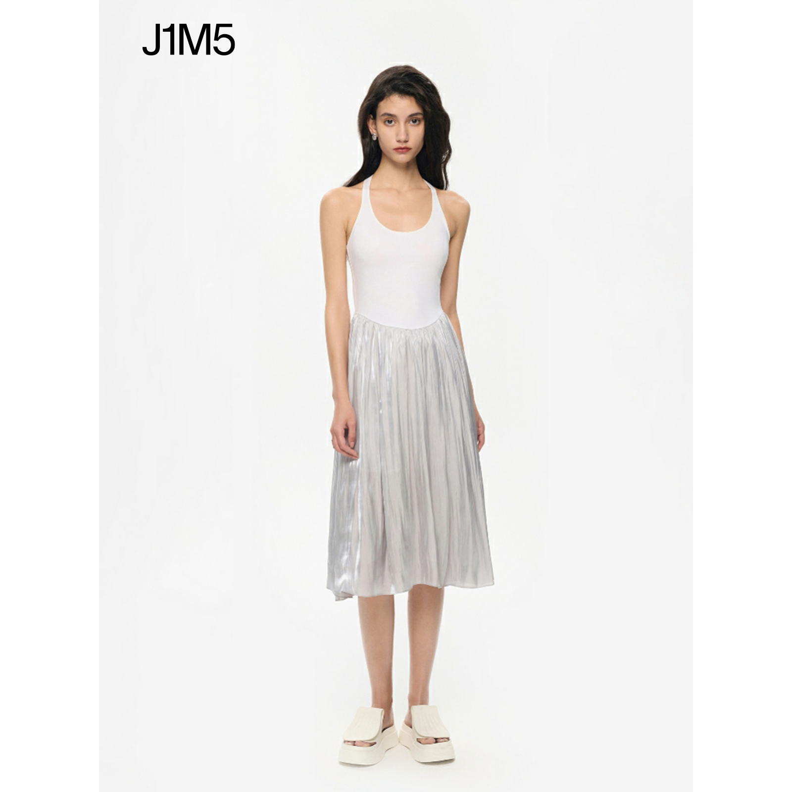 J1M5买手店 DEEPMOSS 23春夏新品水泽拼接吊带连衣裙设计师品牌女 - 图0