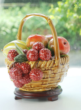 陶瓷水果篮玄关摆件礼物家居装饰
