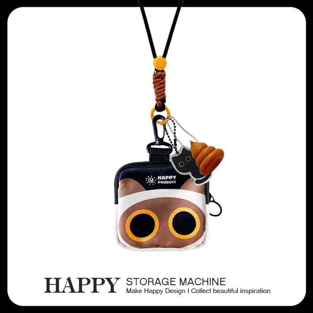 HAPPY ຕົ້ນສະບັບທີ່ຫນ້າຮັກ Siamese cat carry-on bag coin purse portable students portable all-match headphones sundry storage