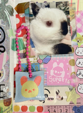 猫头但是鹰原创迷你兔兔头像挂件针织双面小挂件钥匙挂件