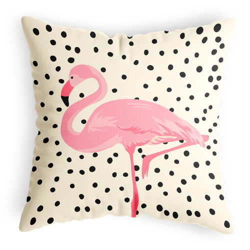 火烈鸟仙人掌抱枕绒布轻奢毛绒靠枕办公家居简约时尚靠垫 - 图3