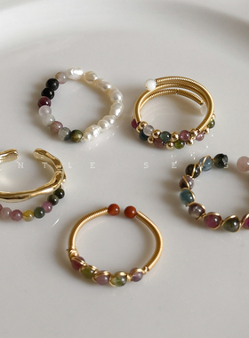 碧玺戒指女小众设计高级感