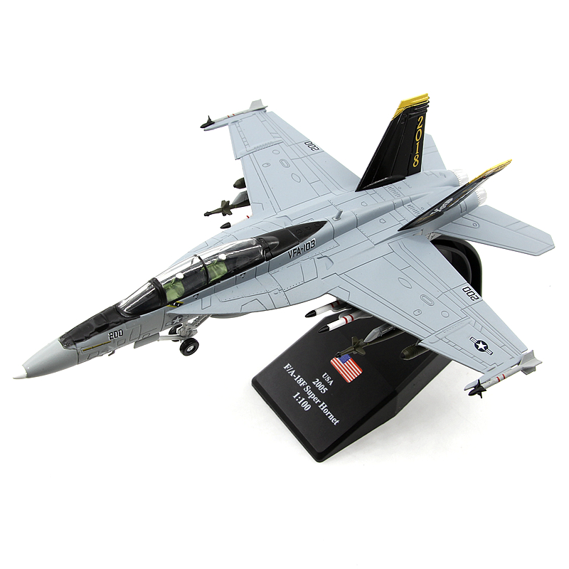 AMER 美军F/A-18F超级大黄蜂战斗机VF103海盗旗 F18成品模型1/100 - 图3