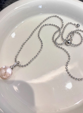 曼塔玫瑰珍珠万能扣项链女配饰高级感轻奢毛衣链吊坠秋冬简约饰品