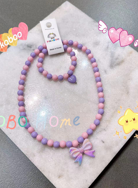 女宝彩珠蝴蝶结糖果爱心项链手链