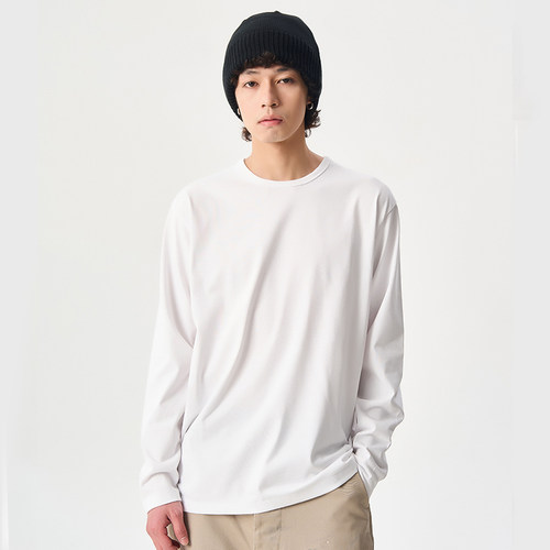 日系宽松潮牌纯色透气长袖T恤COOLMAX Jersey L/S Tee山系长袖 - 图0