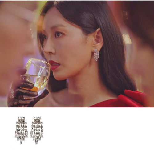 现货YoungWon正品韩剧顶楼金素妍IU李知恩REDVELVET同款流苏耳环 - 图1