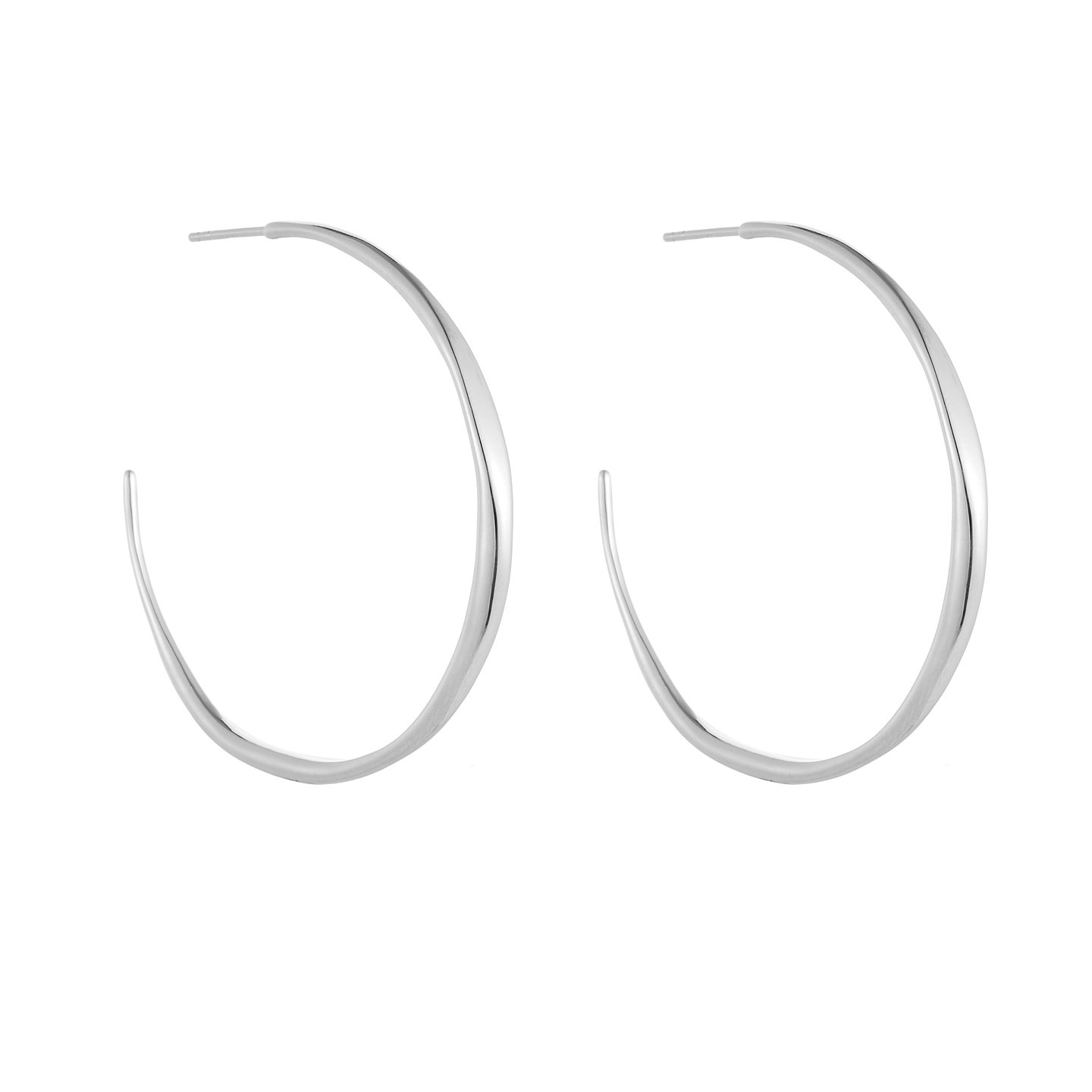 AHCHOO 静奢风百简约高级素圈圆形大耳环通体S925纯银耳钉耳圈女,淘宝优惠券,粉丝福利购,淘宝优惠卷