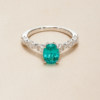 AHCHOO high-end 1.5 carat cultivated Paraiba stone green water drop ring moissanite white gold ring for women