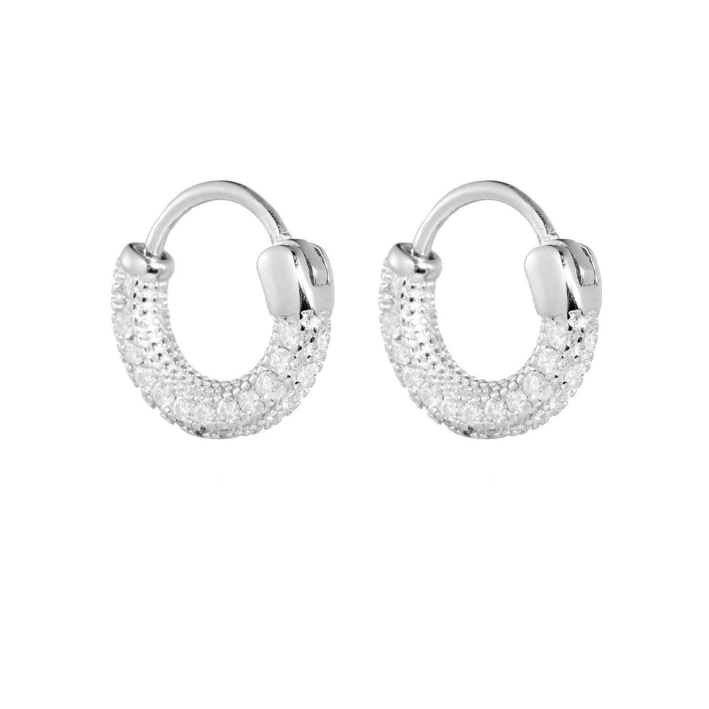 AHCHOO 精工超S 静奢通勤满钻莫桑石小耳扣简约设计S925银耳环女,淘宝优惠券,粉丝福利购,淘宝优惠卷