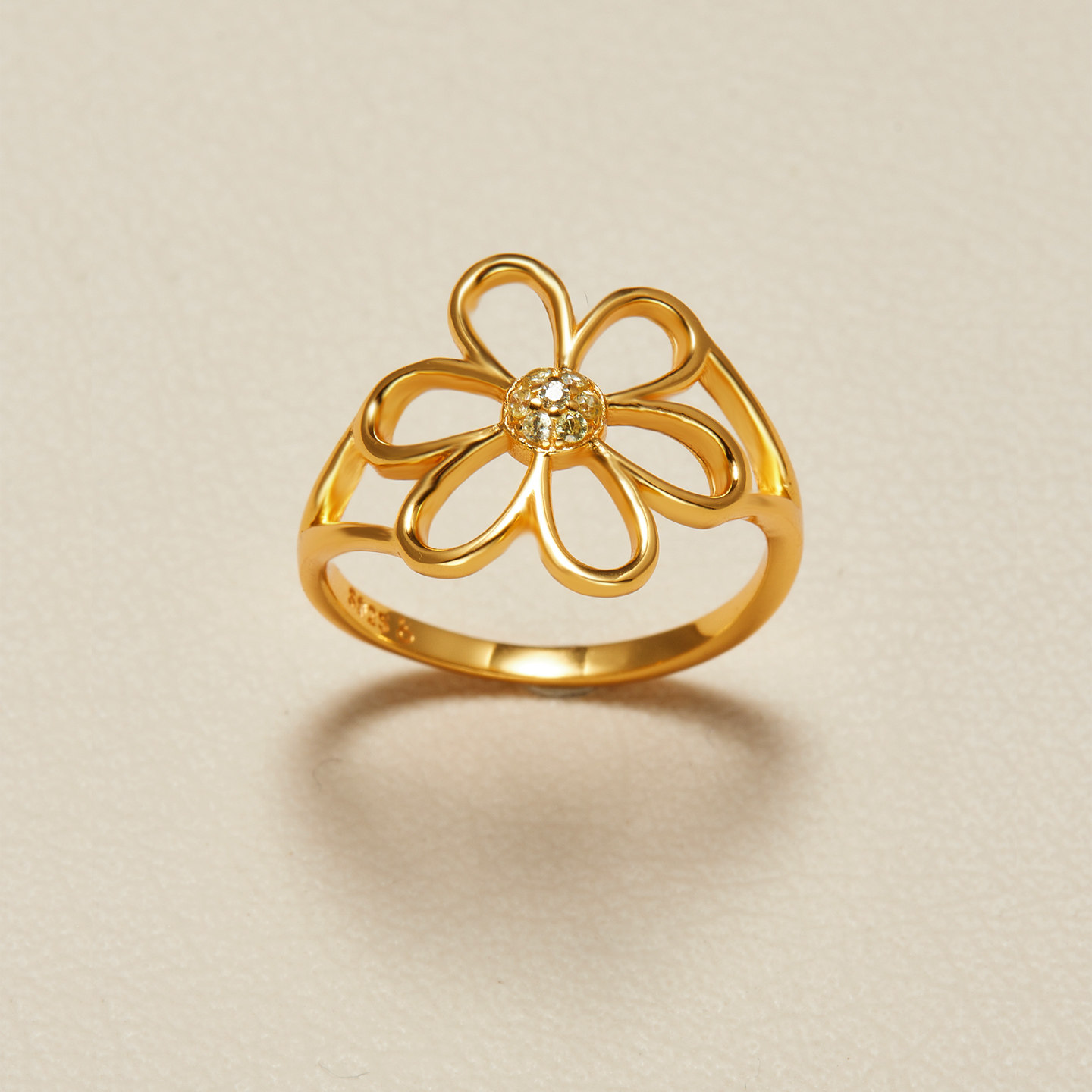 AHCHOO quiet luxury commuting simple versatile sunflower ring S925 sterling silver high-end ring for women