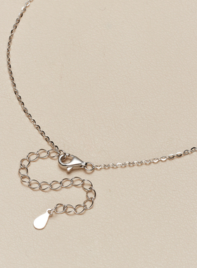 AHCHOO 静奢火彩爆闪十钻莫桑石微笑项链小众高级感S925银锁骨链