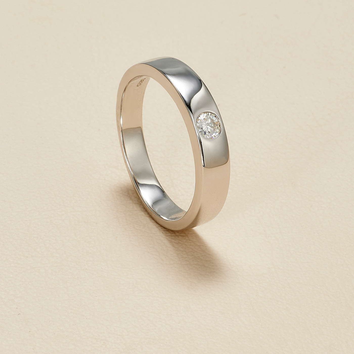 AHCHOO Quiet Luxury Commuting Versatile Round Diamond Moissanite Ring Simple Advanced S925 Silver Ring Women's Gift
