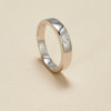 AHCHOO Quiet Luxury Commuting Versatile Round Diamond Moissanite Ring Simple Advanced S925 Silver Ring Women's Gift