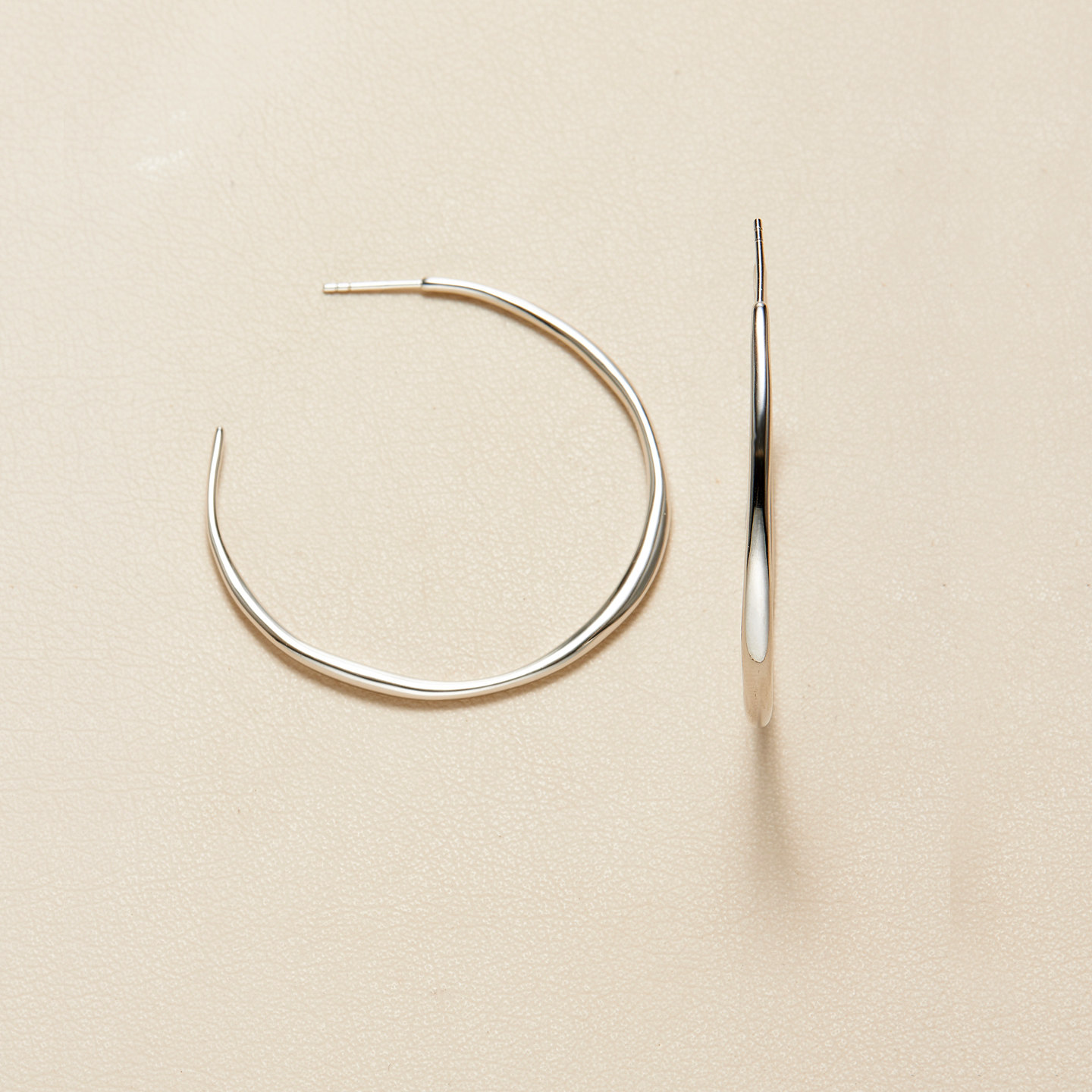 AHCHOO 静奢风百简约高级素圈圆形大耳环通体S925纯银耳钉耳圈女,淘宝优惠券,粉丝福利购,淘宝优惠卷