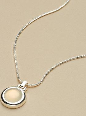 AHCHOO宝月光石椭圆吊坠项链