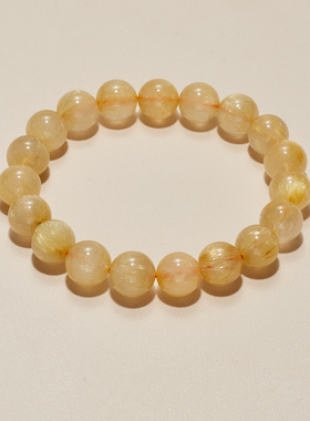 AHCHOO 招财天然黄水晶手串8A精品金发晶单圈钛晶转运珠能量手环