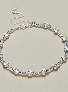 AHCHOO 静奢风S925纯银手工猫眼珠手链爆爆闪锆石手环小众设计