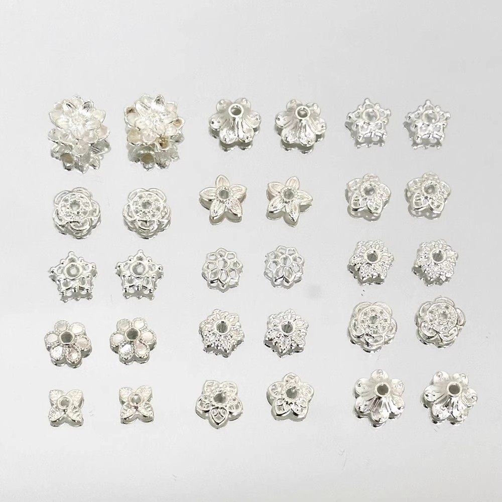 包邮亮银色合金花托莲花串珠diy项链手链隔珠子隔片手工饰品配件,淘宝优惠券,粉丝福利购,淘宝优惠卷