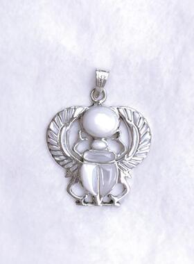 古埃及男女银饰青金石镶嵌吊坠