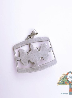 埃及进口男女银饰镶嵌吊坠