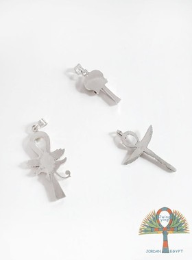 埃及男女手工银安卡吊坠