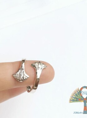 纯手工开口戒指女银古埃及风