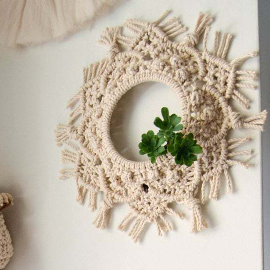 Gewebter Gobelin-Mesh-Wandbehang im Bohemian-Stil