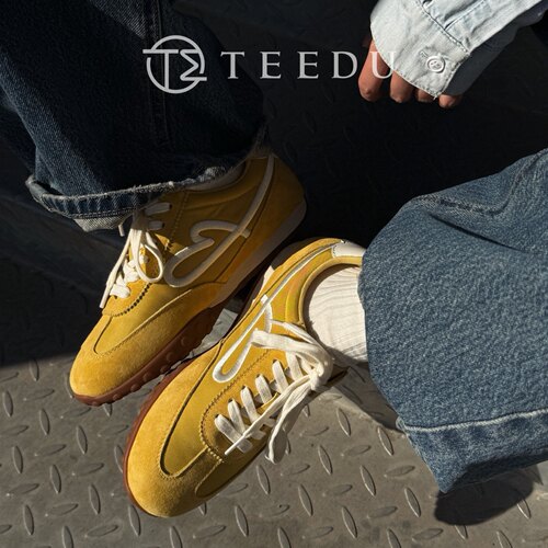 TEEDU缇度 2026春款德训鞋女鞋真皮复古轻便内增高阿甘运动鞋女 - 图1