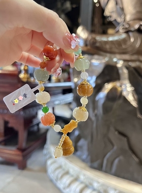 杭州香积金丝玉南瓜手串女款轻奢ins小众设计高级感手链正品代请