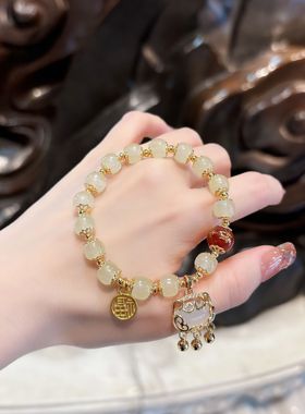 杭州香积猫眼平安锁手串女轻奢ins小众设计高级感手链正品代请