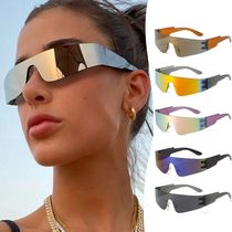 Fashion Punk Rimless Goggles Y2k Cyberpunk Gradient Mirror S