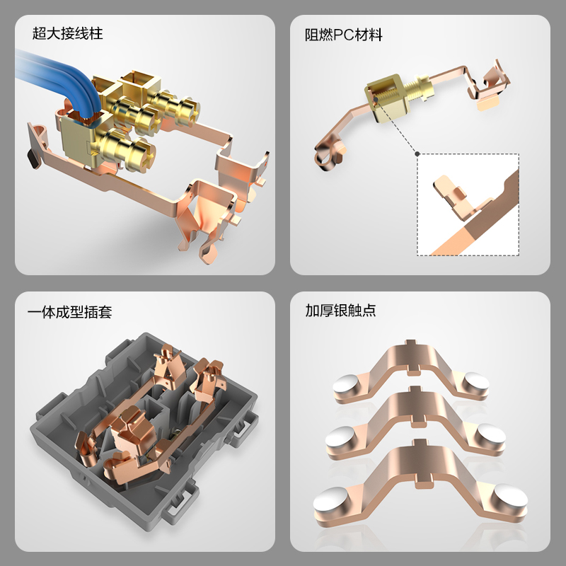 欧普一开五孔开关插座家用暗装墙壁插座面板W51白带开关5孔多孔 - 图2